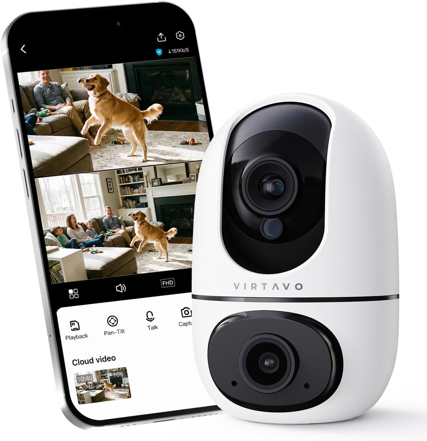 virtavo Dual-Lens Smart Security Camera