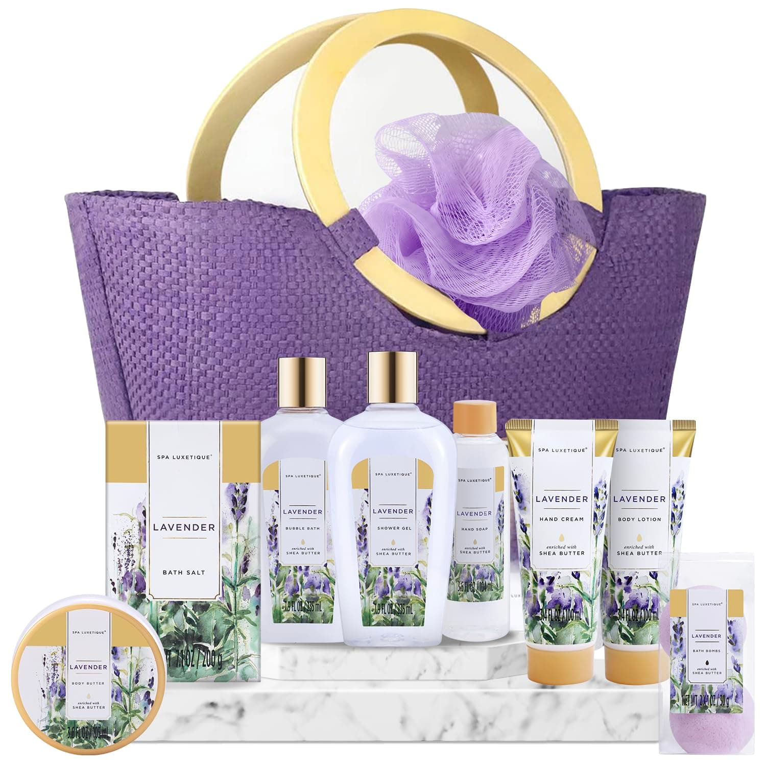 LUXETIQUE Lavender Spa Gift Basket Set