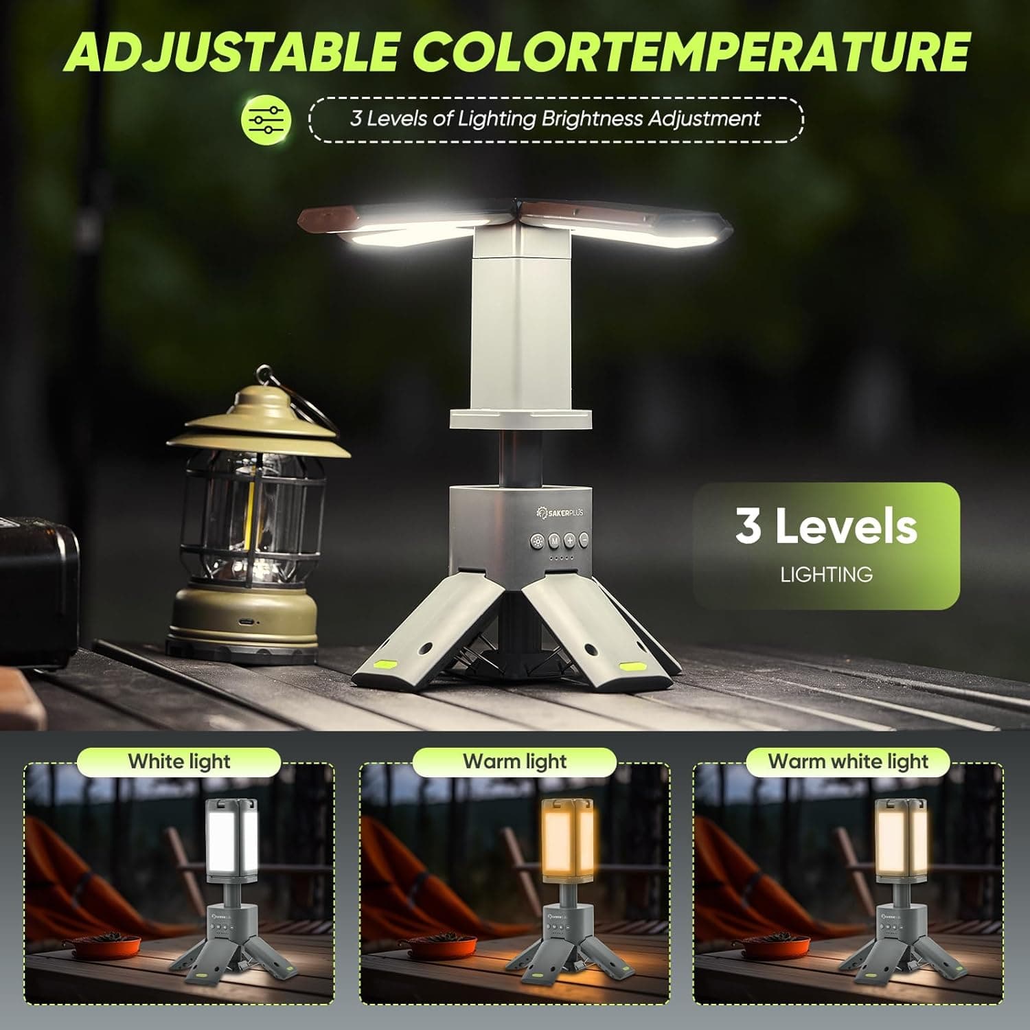 SakerPlus Telescopic Camping Lantern 14000mAh